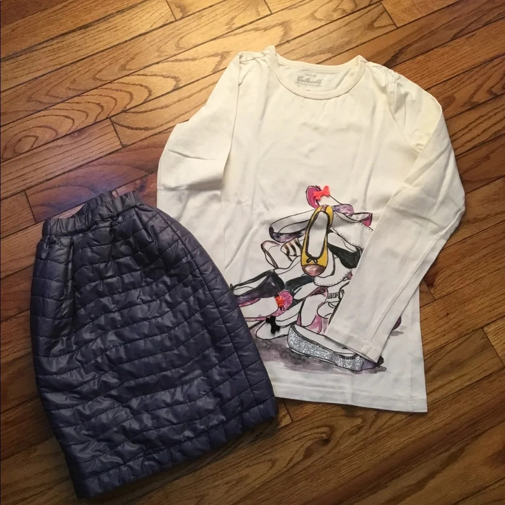 Crewcuts skirt & tee  outfit bundle, girls size 10